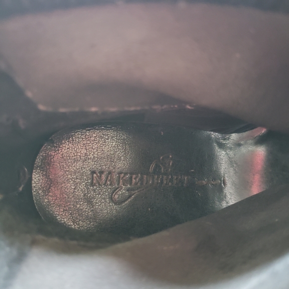 Naked Feet | Beta Black Bronze Open Toe Booties 7 - Picture 6 of 7